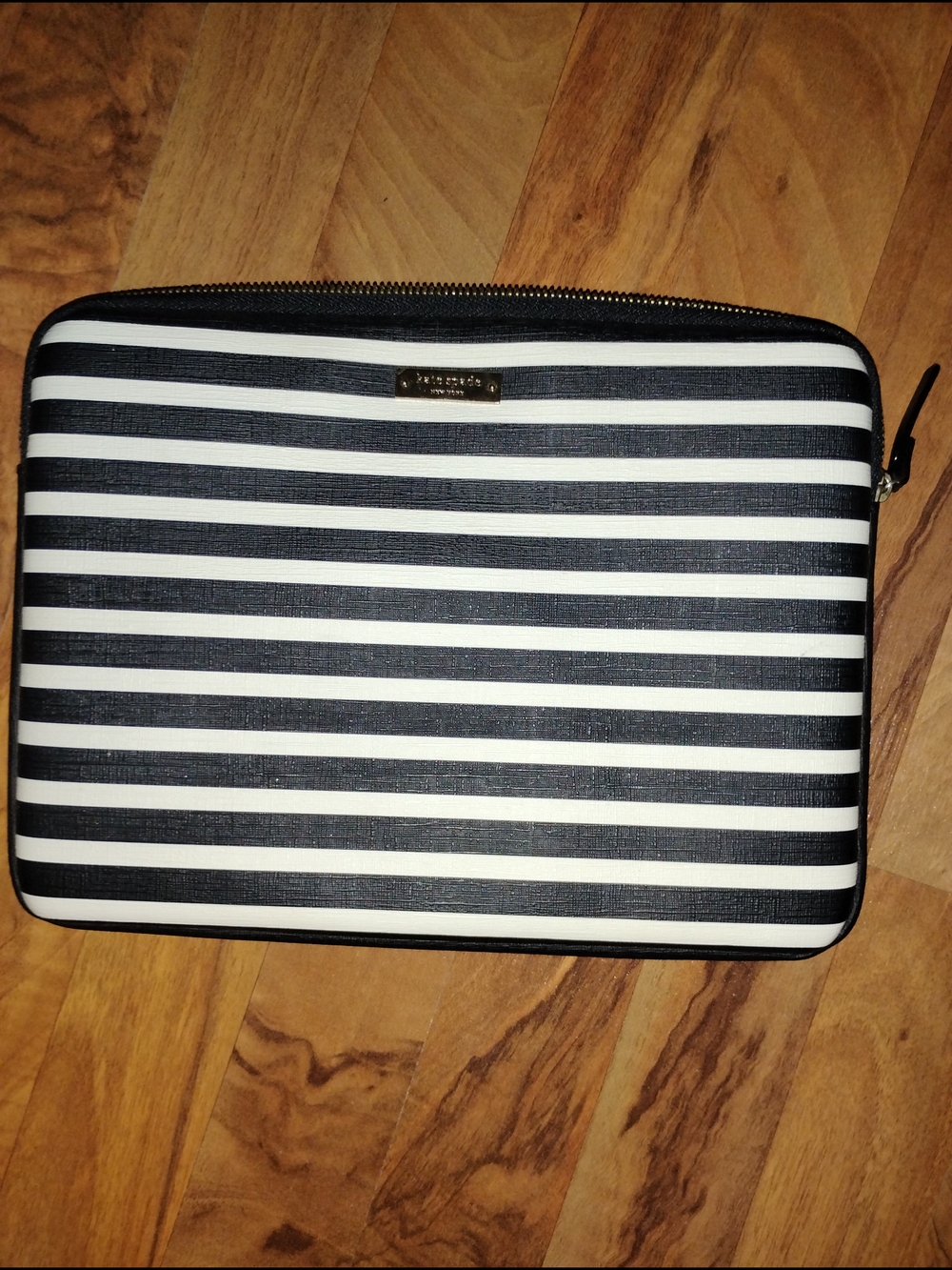 kate spade Black and White Striped Laptop Padded Sleeve